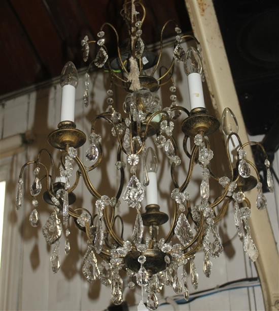 Modern five-branch chandelier with lead crystal drops, Bella Figura, Chelsea Design Centre(-)